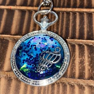 Painted resin pendant necklace